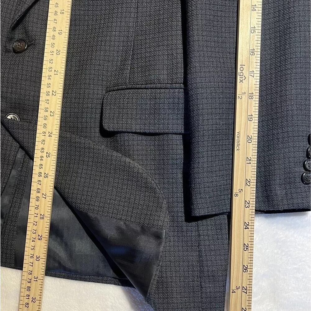 Vtg Haggar Collection 42R Blue Black Micro-Check Plaid Blazer Sport Coat Jacket - Picture 10 of 14